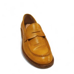B1.60 - Scarpa in pelle donna artigianale Mocassino giallo