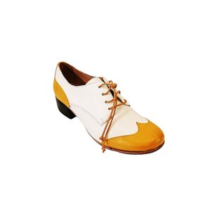 B1.7 - Scarpa artigianale in pelle donna Stringata bicolore