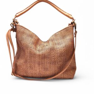 C2.23 Borsa in pelle donna intrecciata a mano