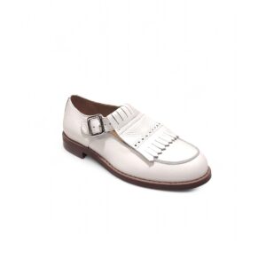 B1.81 Mocassa bianca con frange donna
