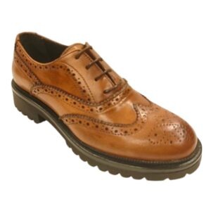 B1.72 Francesina Artigianale Brogue in Pelle Cuoio con Suola Carroarmato