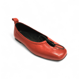 B1.61 - Ballerina in pelle donna artigianale rossa